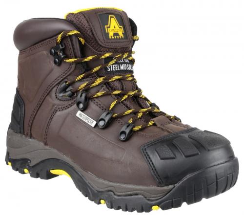 FS39 Waterproof Lace up Safety Boot - Brown - Size 6