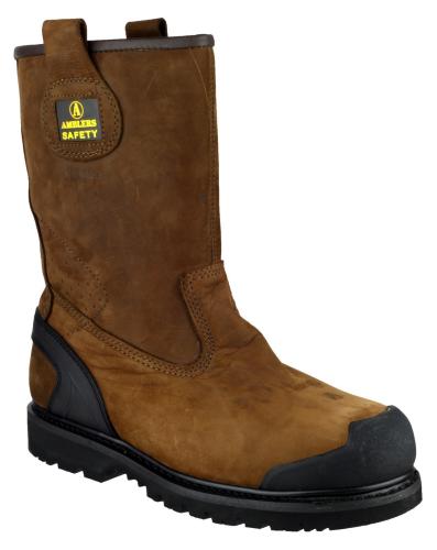 FS223 Goodyear Welted Waterproof Pull on Industrial Safety Boot - Brown - Size 6