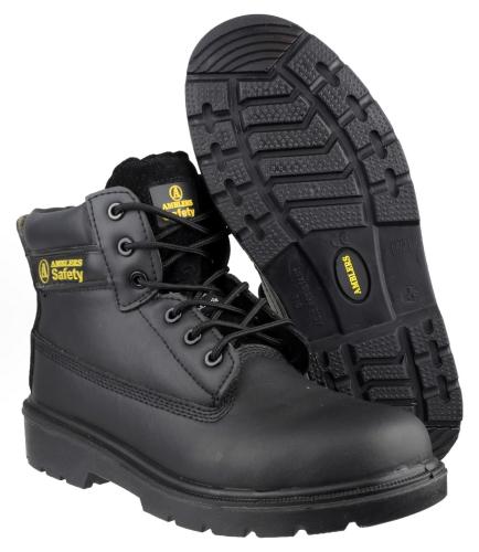 FS12C Metal Free Hardwearing Lace up Safety Boot - Black - Size 3