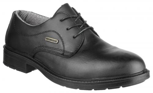 FS62 Waterproof Lace up Gibson Safety Shoe - Black - Size 6