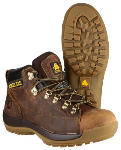 FS126 Crazy Horse Lace up Safety Boot - Size 7 - Brown