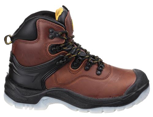 FS197 Shock Absorbing Waterproof Lace up Safety Boot - Brown  - Size 4