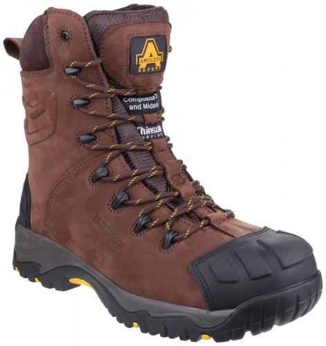 AS995 Pillar Waterproof Hi-leg Lace up Safety Boot - Brown - Size 6