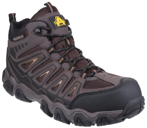AS801 Waterproof Non-Metal Safety Hiker - Brown - Size 6