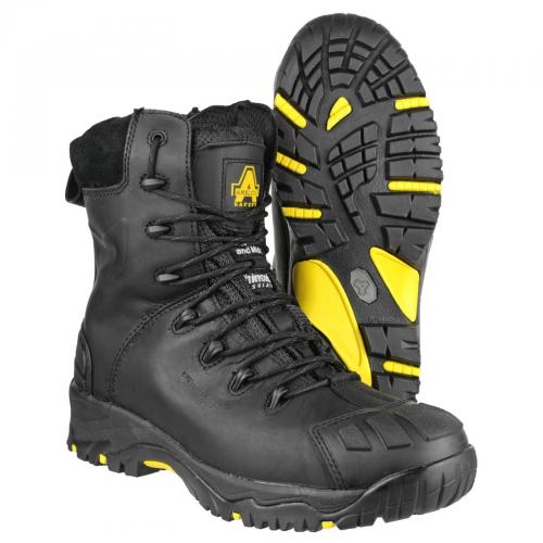 FS999 Hi Leg Composite Safety Boot With Side Zip - Black - Size 4