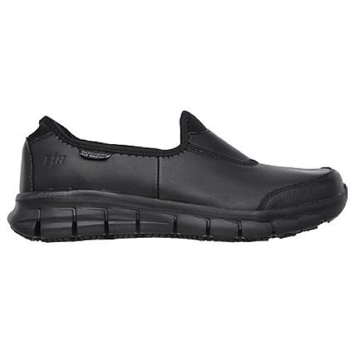Sure Track Slip Resistant Slip On Work Shoe - Black - Size 3