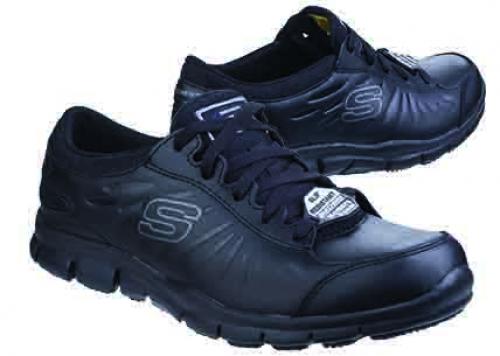 Eldred Slip Resistant Lace Up Work Shoe - Black - Size 3
