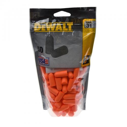 Disposable Earplugs 50 Pair Zip-Log Bag - Orange - Size