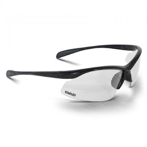 10-Base Curved Half-Frame Safety Eyewear - Black/Clear - Size