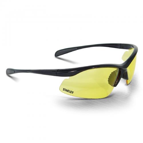 10-Base Curved Half-Frame Safety Eyewear - Black/Yellow - Size