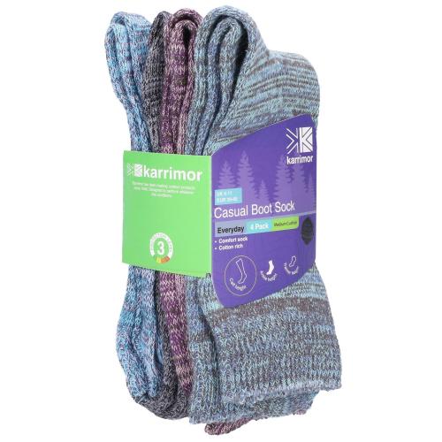 Casual Boot Sock  4 Pair Pack 6-11 - Assorted - Size Med