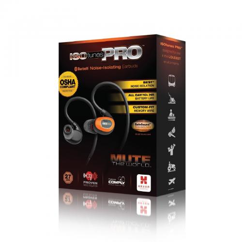 ISO TUNES PRO IT09 Bluetooth Noise-Isolating Earbuds - Black/Orange - Size Lge