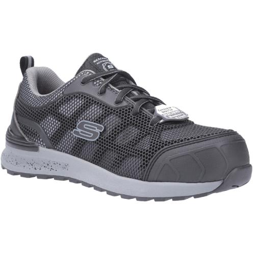 Bulkln-Lyndale Lace Up Athletic Work/Safety Toe - Black W/ Gray Trim - Size 8