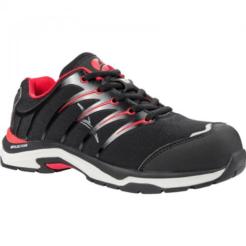 Twist Low Lace Up Safety Shoe - Black/Red - Size 8